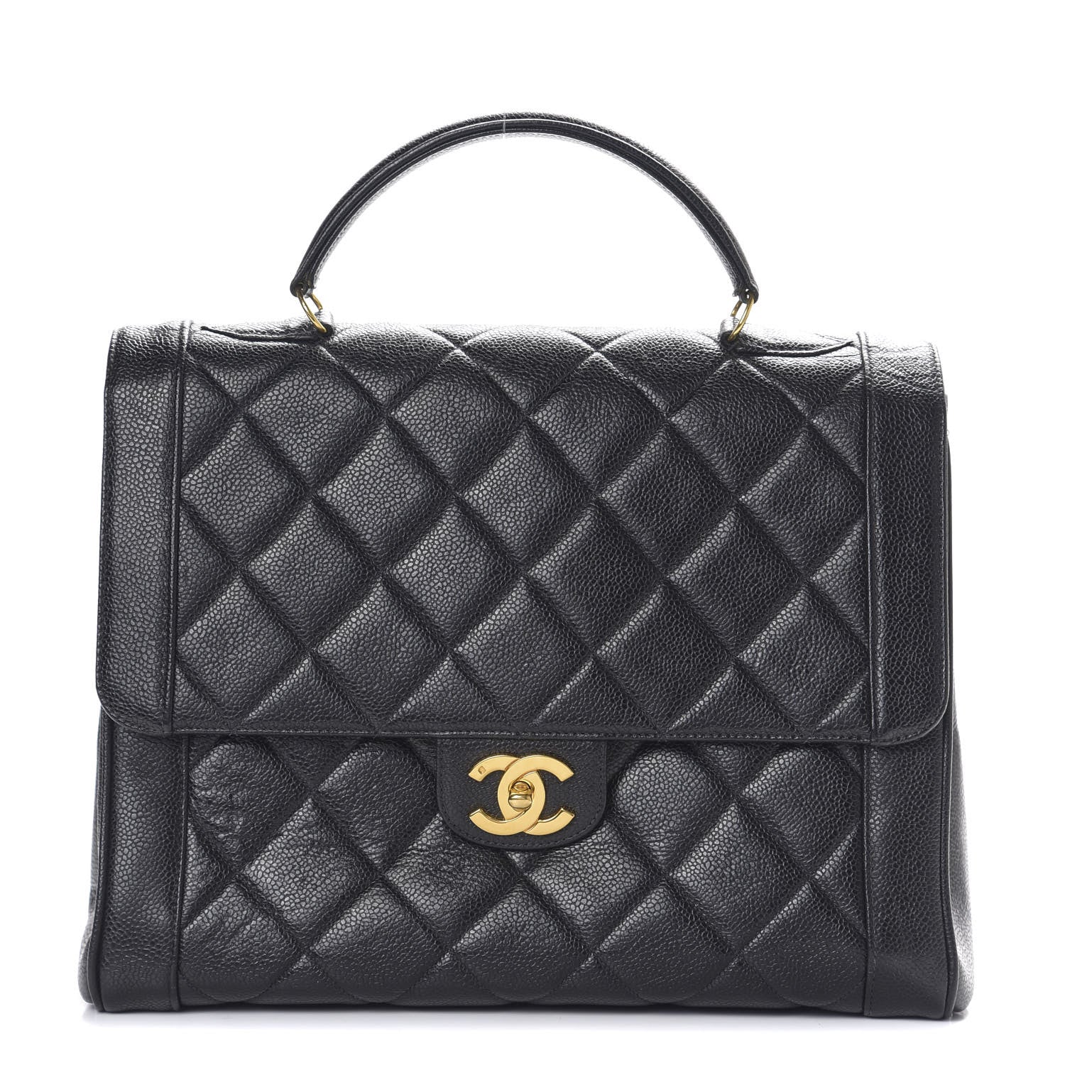 Chanel Caviar Quilted Jumbo Kelly Flap Black 1 of 9