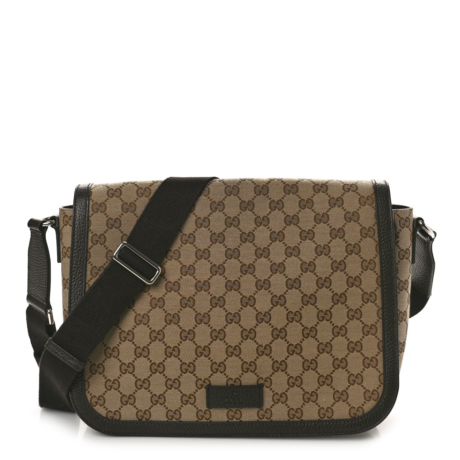 Gucci Monogram Large Flap Messenger Bag Beige Dark Brown 1 of 10