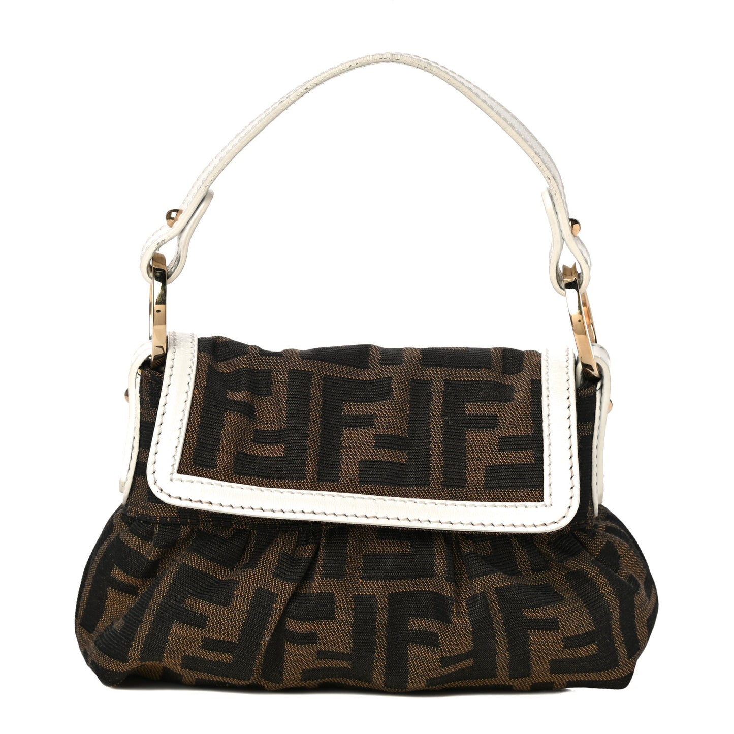 Zucca Cuoio Lucido Mini Chef Shoulder Bag Tobacco White