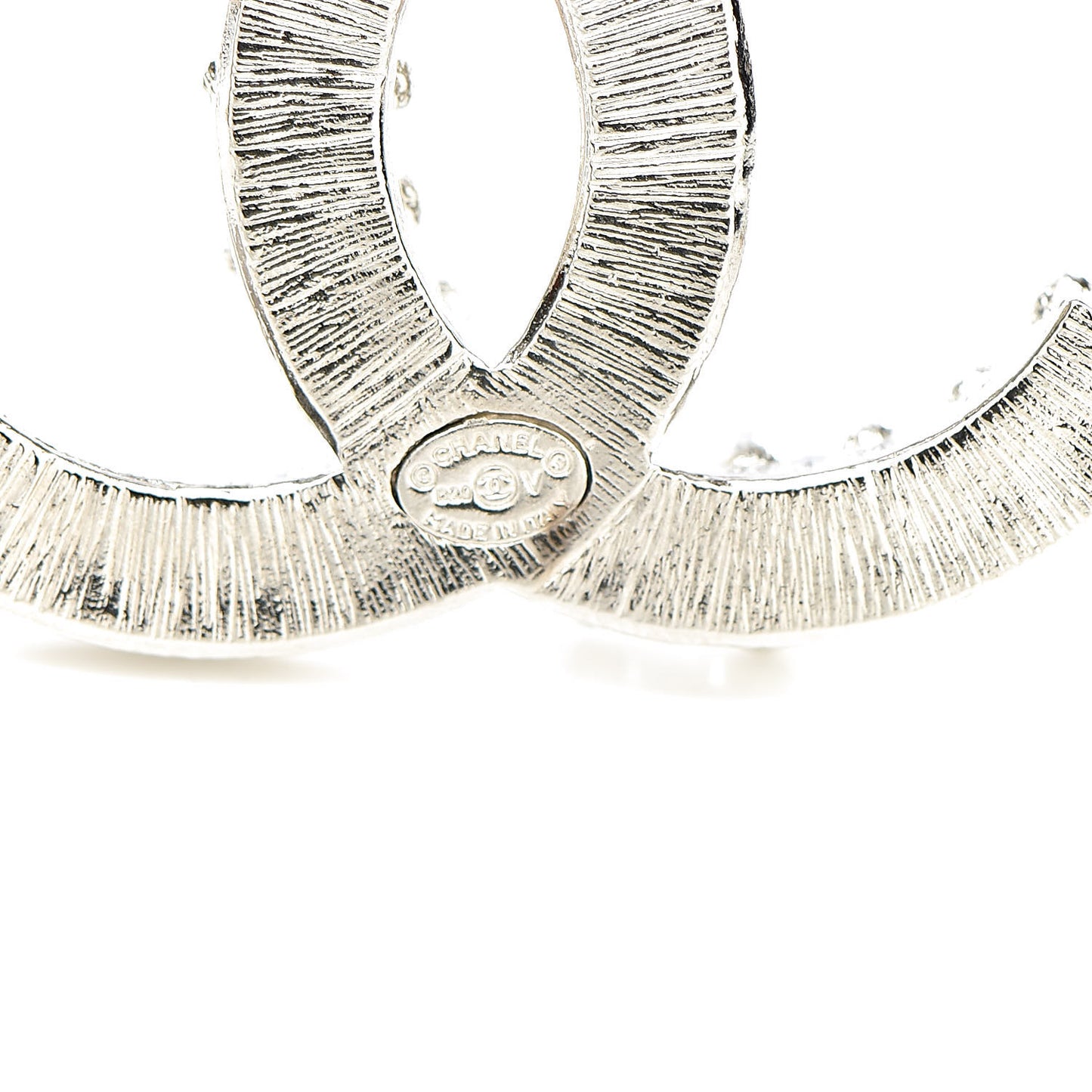 Baguette Round Crystal CC Brooch Silver