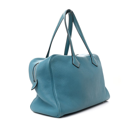 Hermes Taurillon Clemence Victoria II 35 Blue Jean 3 of 14