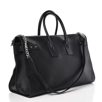 Saint Laurent Grained Calfskin Medium Souple Sac De Jour Duffle Black 3 of 9