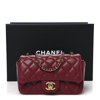Chanel Lambskin Quilted Extra Mini Flap Bag Burgundy 11 of 11