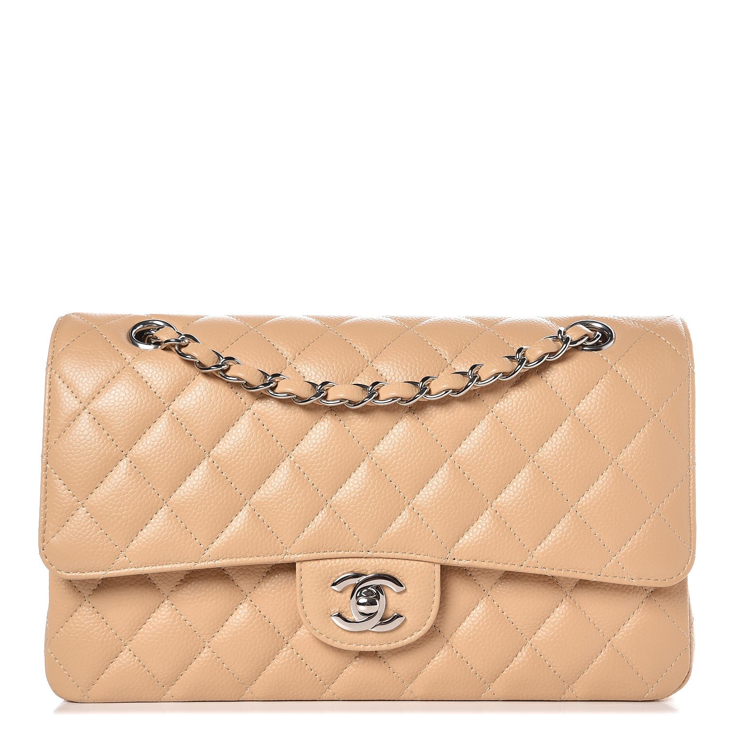 Chanel Caviar Quilted Medium Double Flap Beige Clair 1 of 9