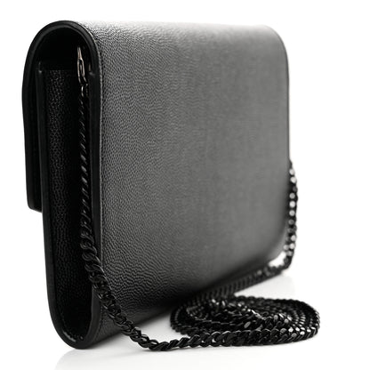 Saint Laurent Grain de Poudre Uptown Chain Wallet Black 3 of 17