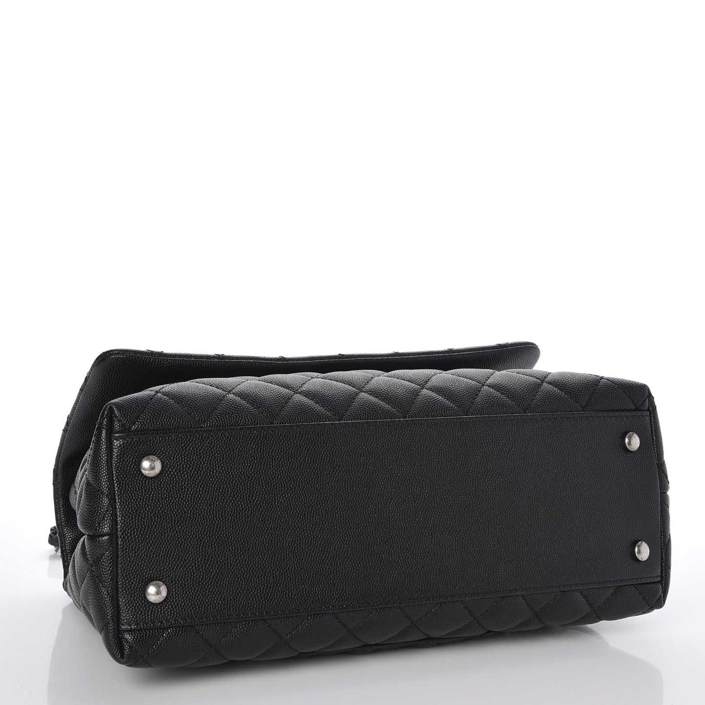Caviar Quilted Small Coco Handle Flap Black