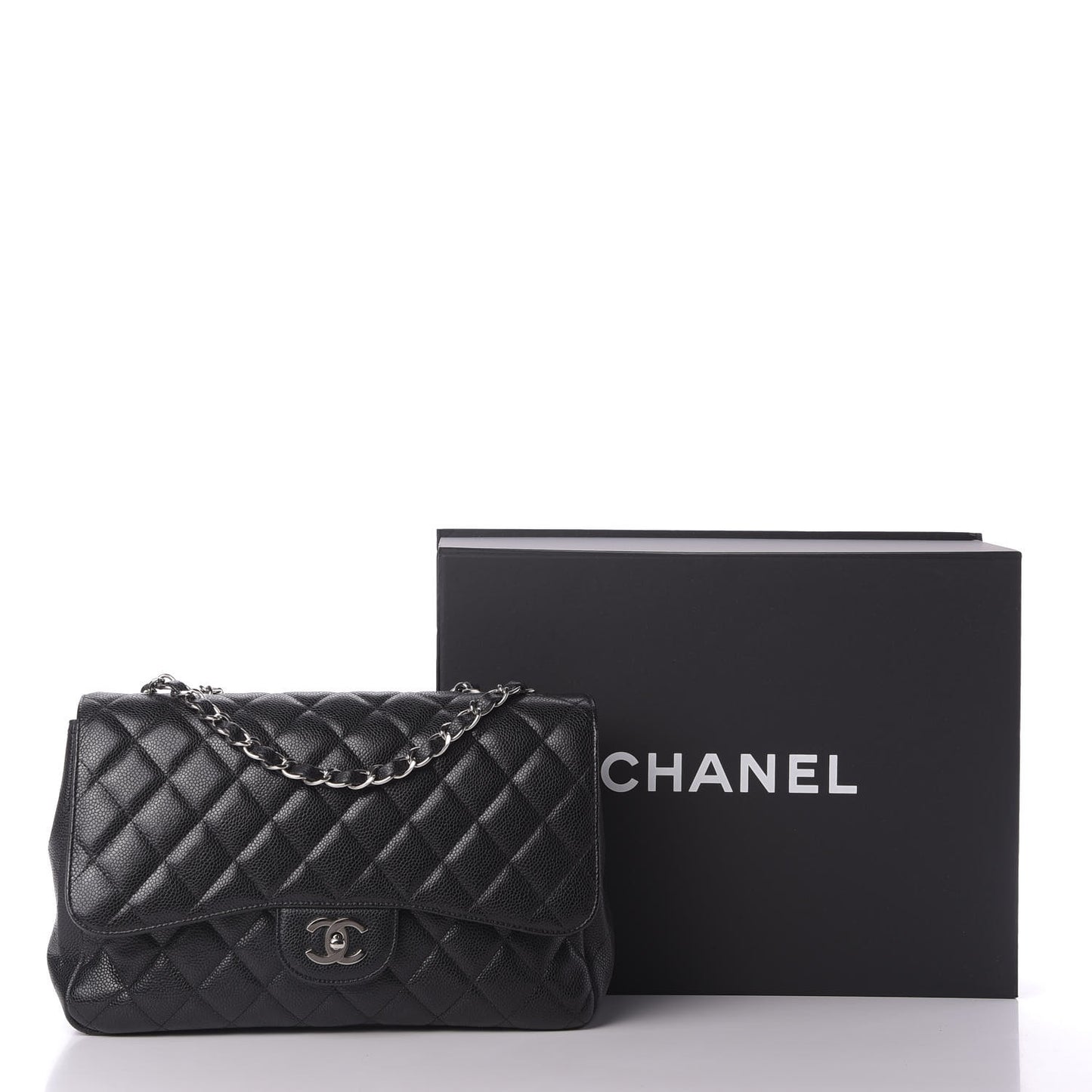 Caviar Quilted Jumbo Single Flap Black