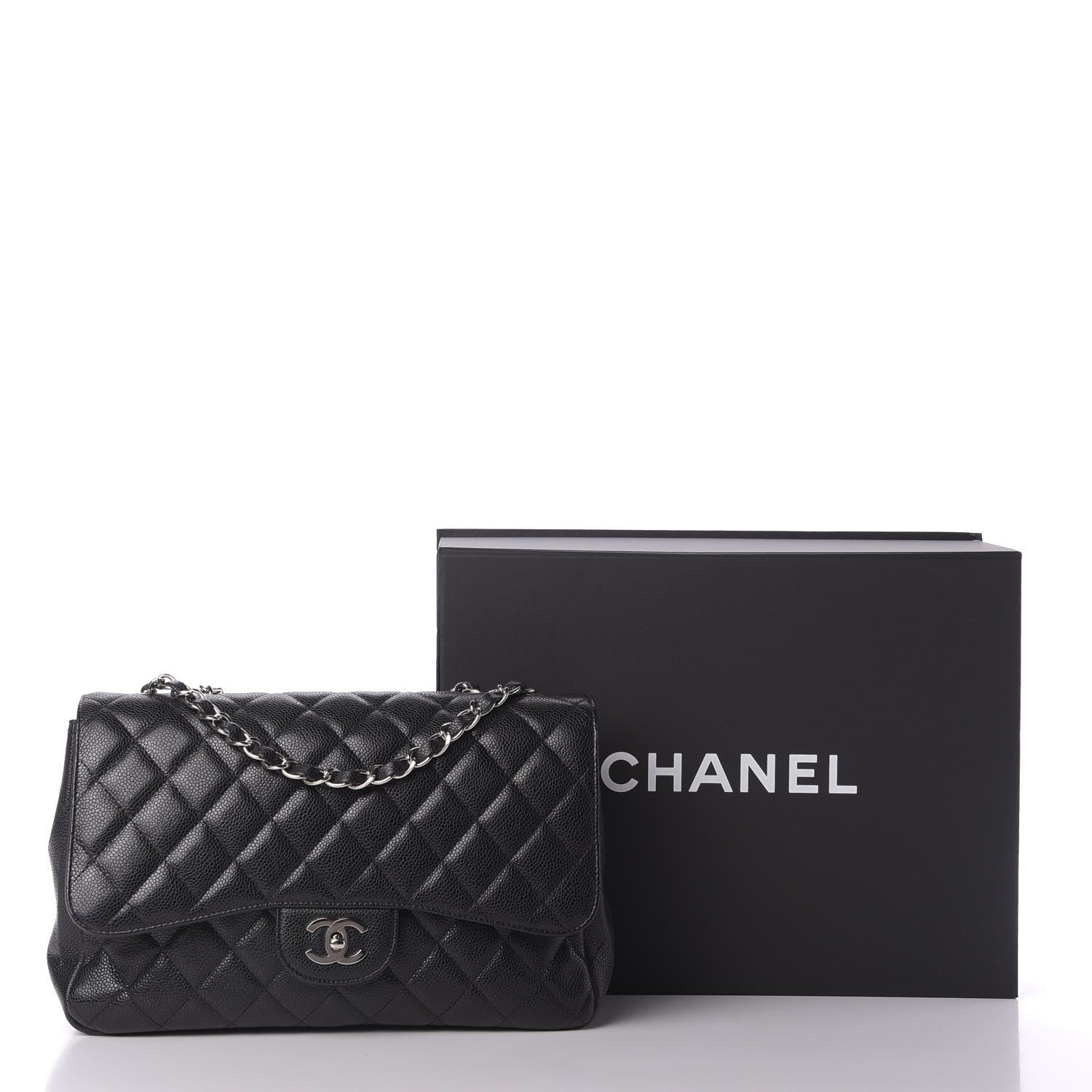 Chanel Caviar Quilted Jumbo Single Flap Black 10 of 10