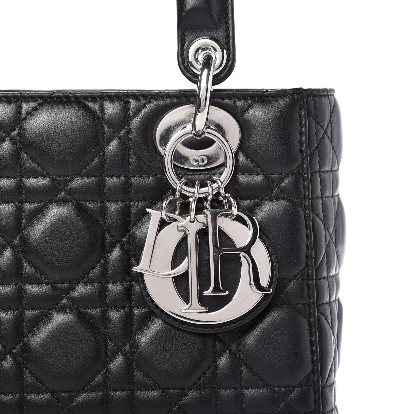 Lambskin Cannage Small Lucky Badges My Lady Dior Black