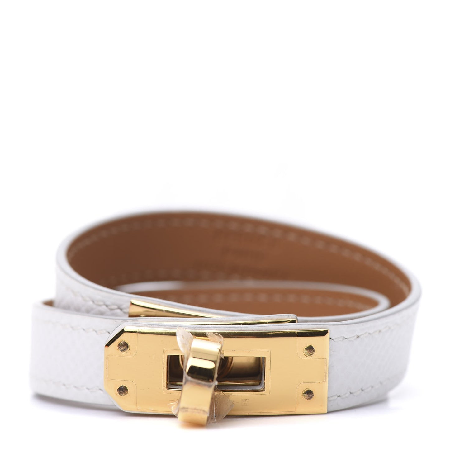 Epsom Kelly Double Tour Bracelet T2 White
