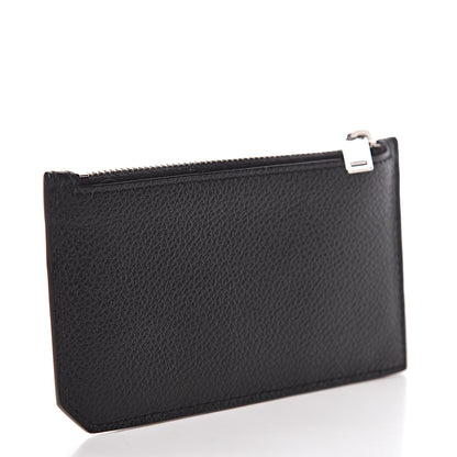 Saint Laurent Grained Calfskin 5 Fragments Zip Pouch Card Holder Black 3 of 7