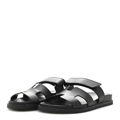 Hermes Calfskin Womens Chypre Sandals 38 Black 4 of 9