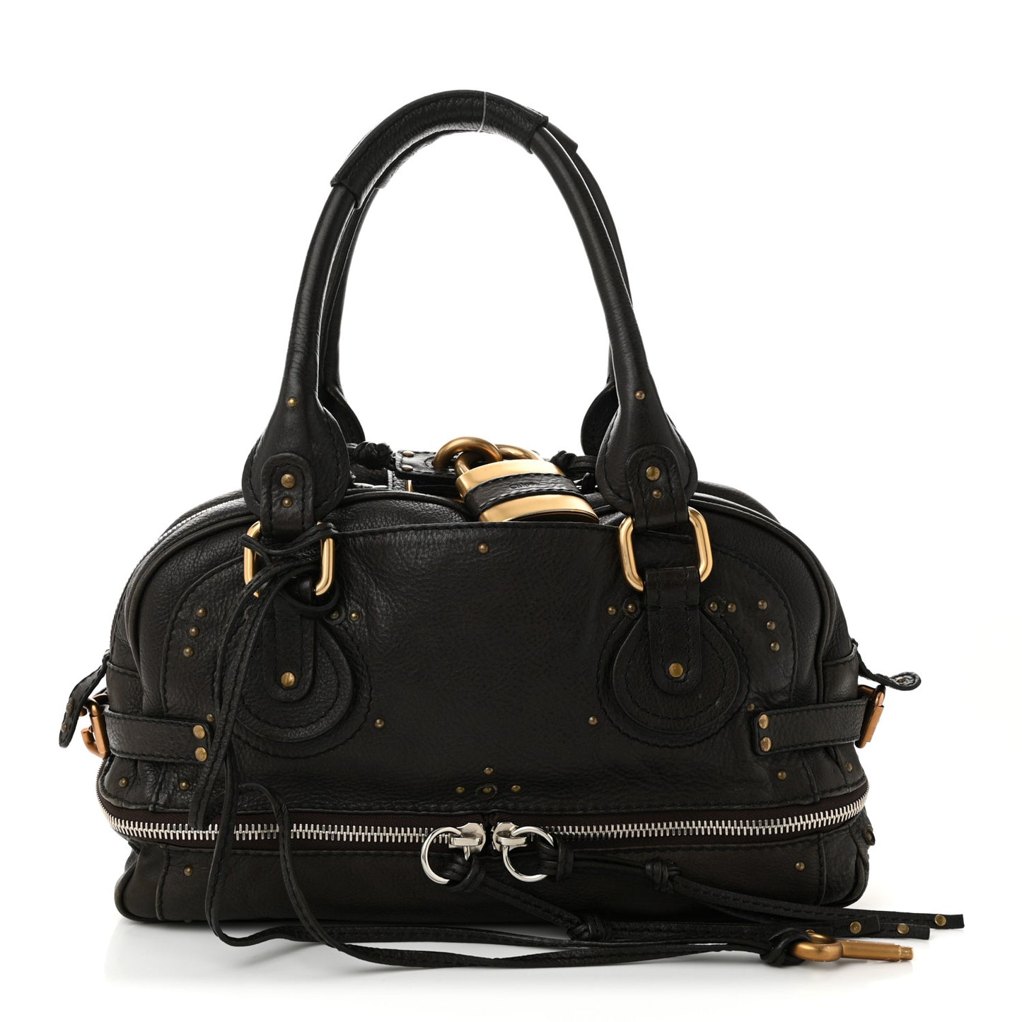 Calfskin Paddington Double Zip Bowler Chocolate