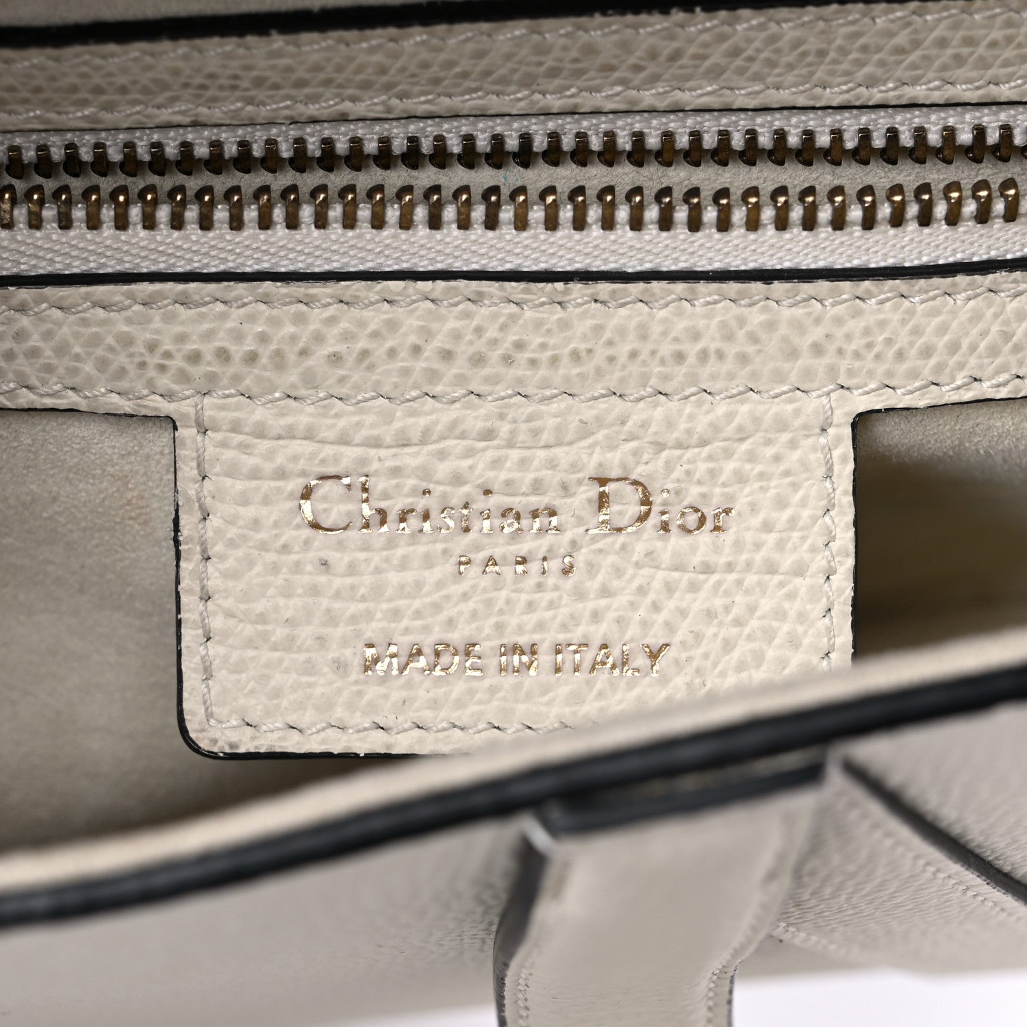 Christian Dior Grained Calfskin Saddle Bag White 5 of 10