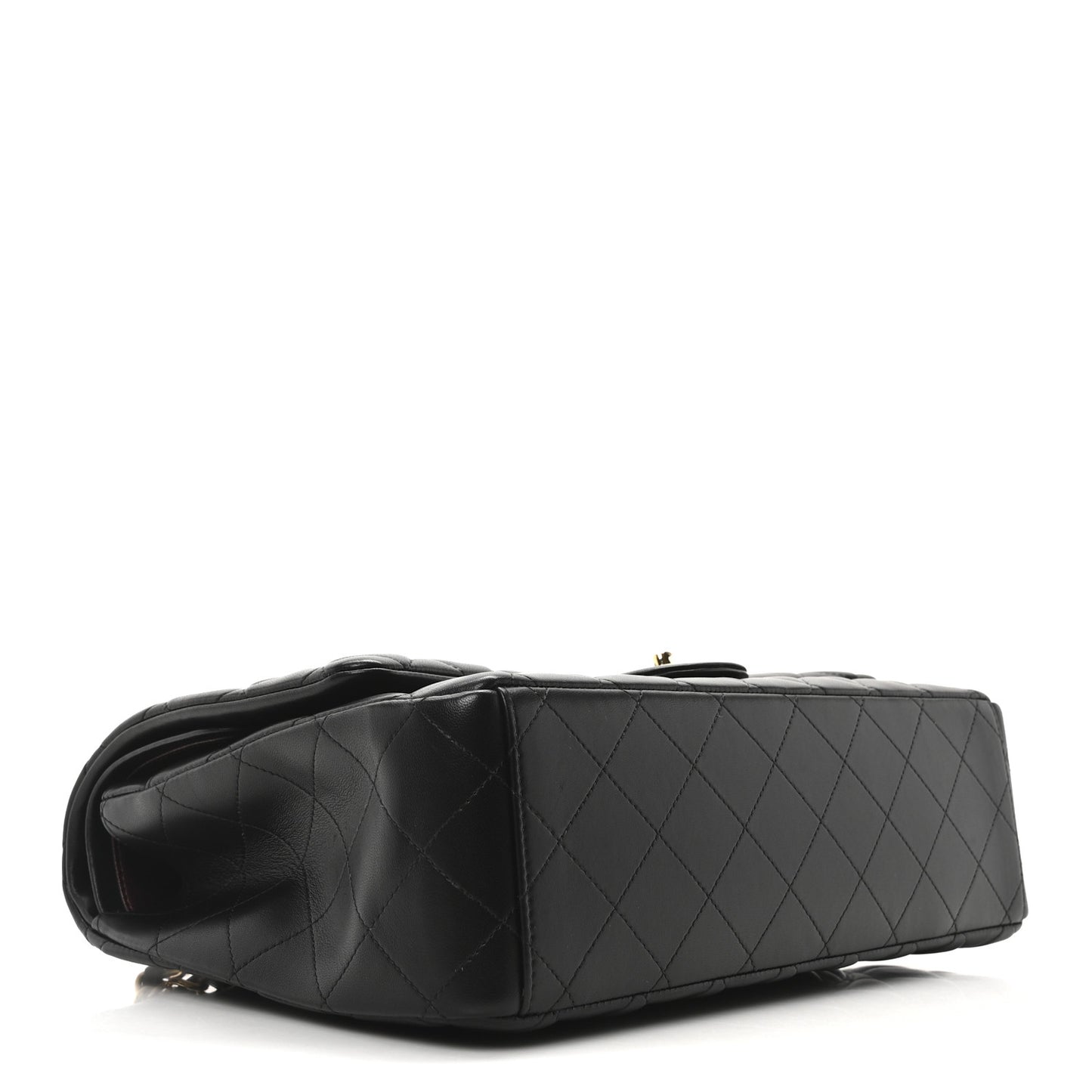 Lambskin Quilted Maxi Double Flap Black