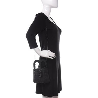 Christian Dior Ultra Matte Calfskin Cannage Mini Lady Dior Black 2 of 11