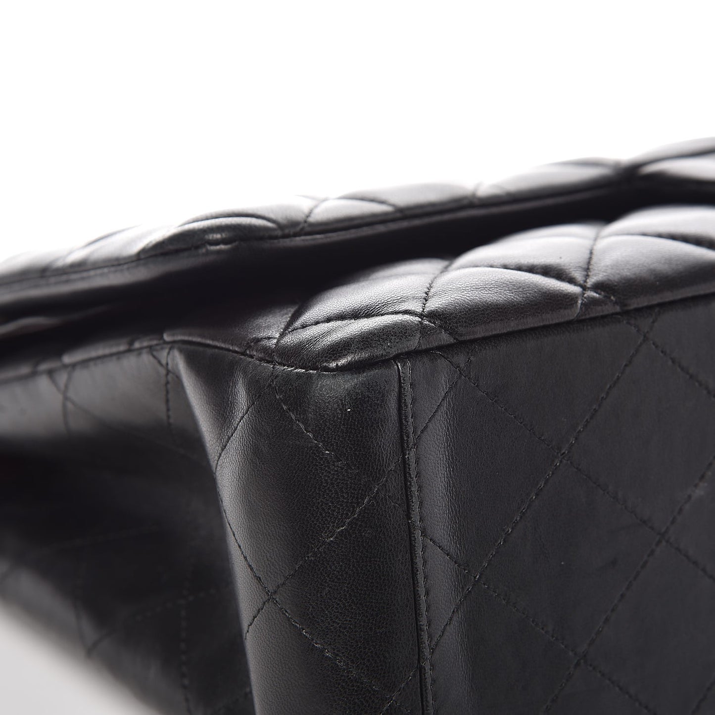 Lambskin Quilted Maxi Double Flap Black