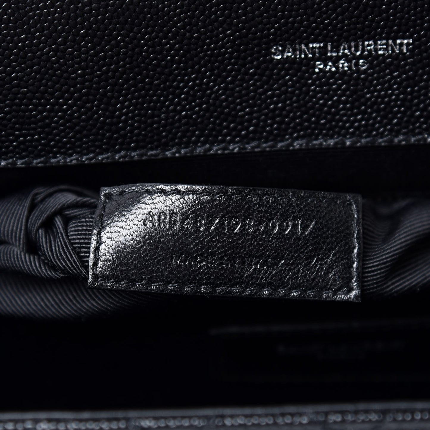 Grain De Poudre Textured Mixed Matelasse Large Triquilt Monogram Satchel Black