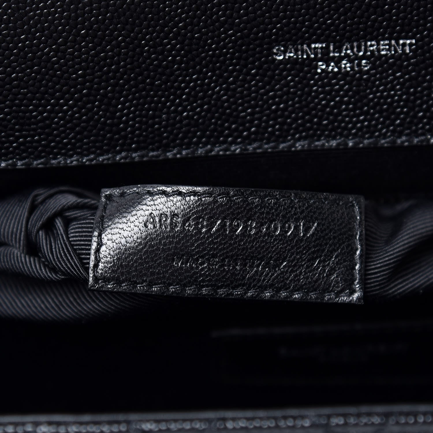 Saint Laurent Grain De Poudre Textured Mixed Matelasse Large Triquilt Monogram Satchel Black 7 of 7