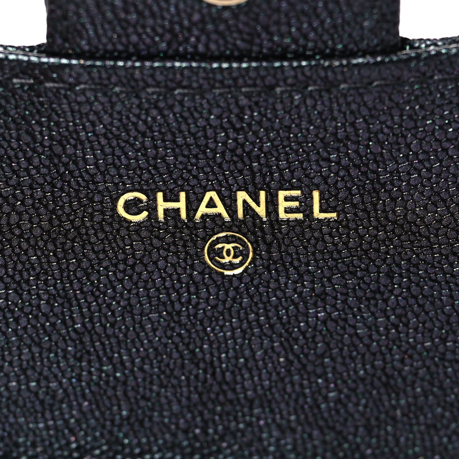 Chanel Iridescent Caviar Quilted Large Gusset Flap Wallet Black 6 of 9