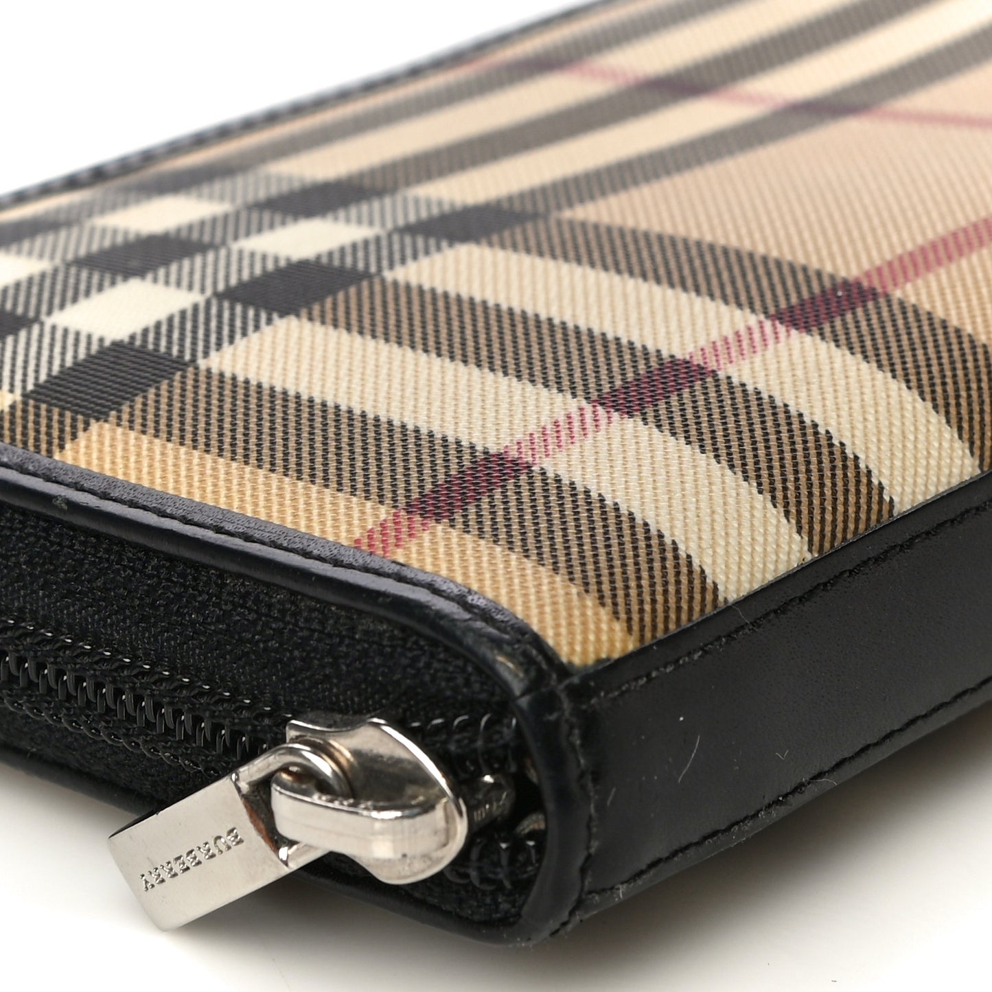 House Check Large Ziggy Zip Around Wallet Black
