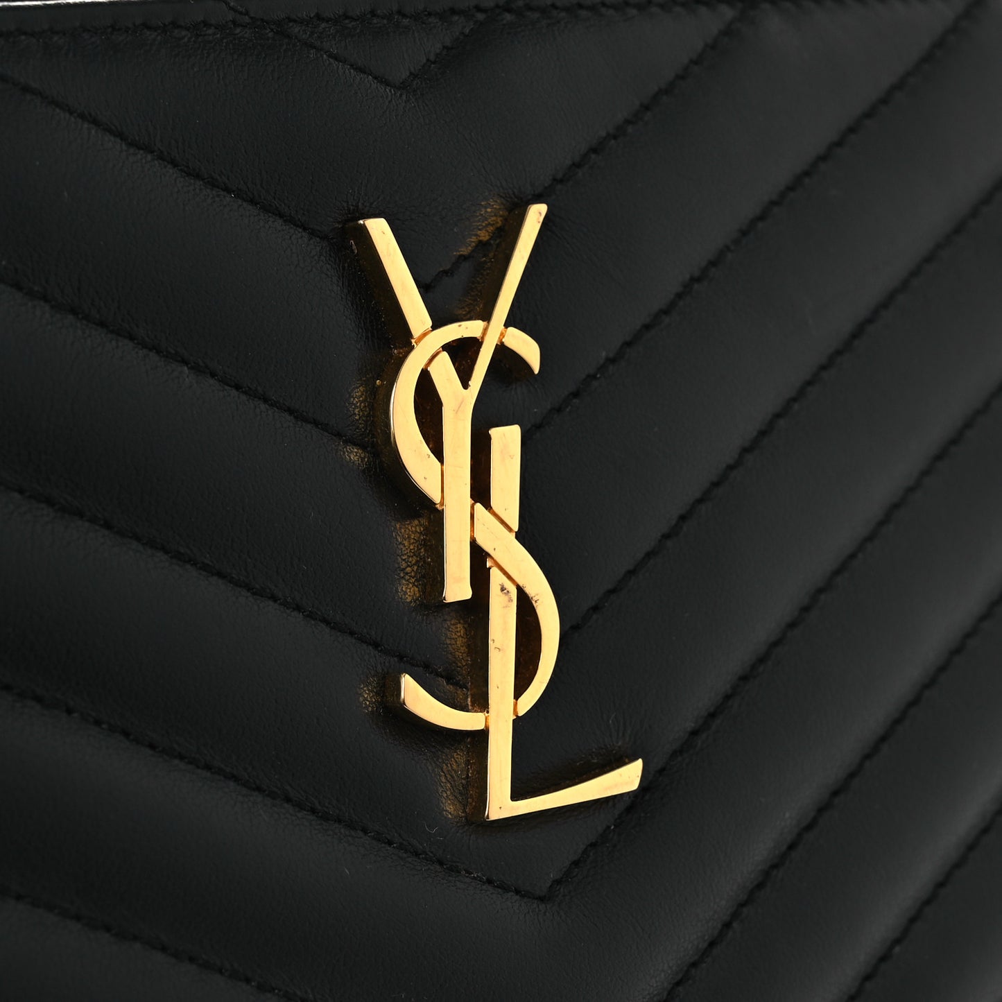 Calfskin Matelasse Chevron Monogram A5 Wristlet Black