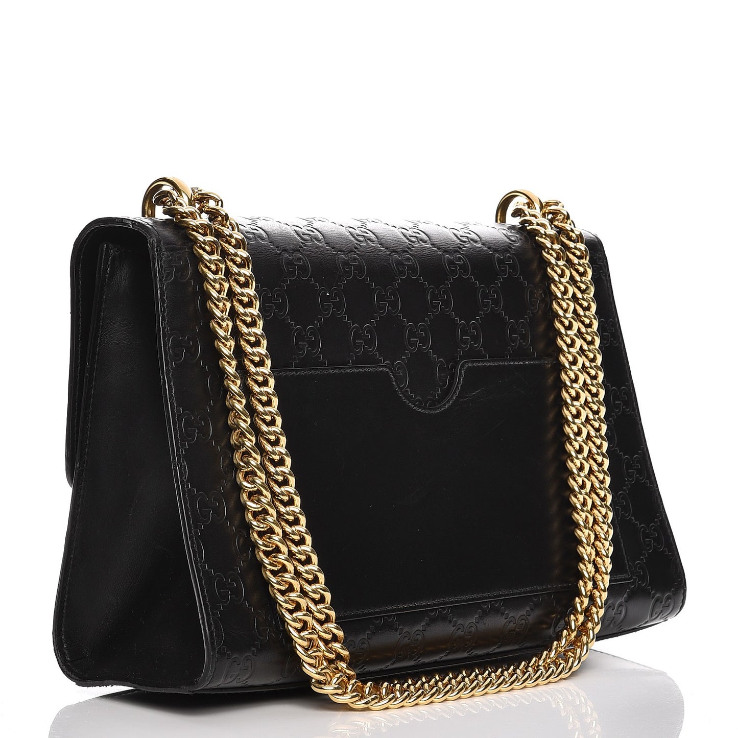 Guccissima Medium Padlock Shoulder Bag Black