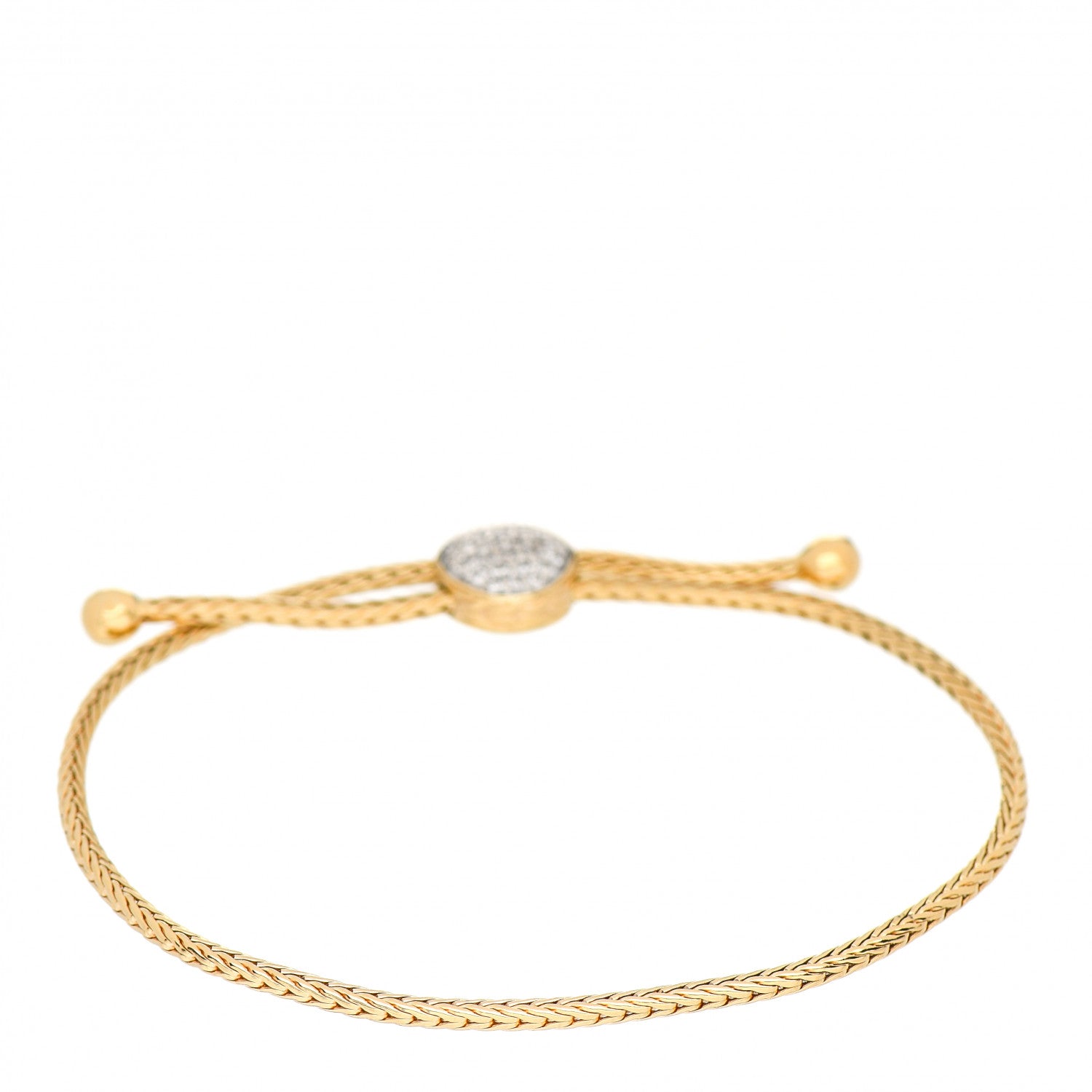 John Hardy 18K Yellow Gold Diamond Classic Chain Pull Through Bracelet 3 of 4