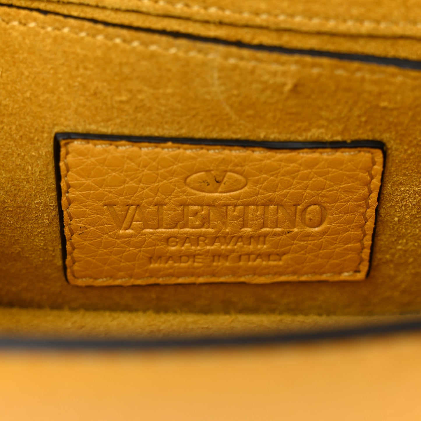 Pebbled Calfskin Mini Glam Lock Rockstud Flap Yellow