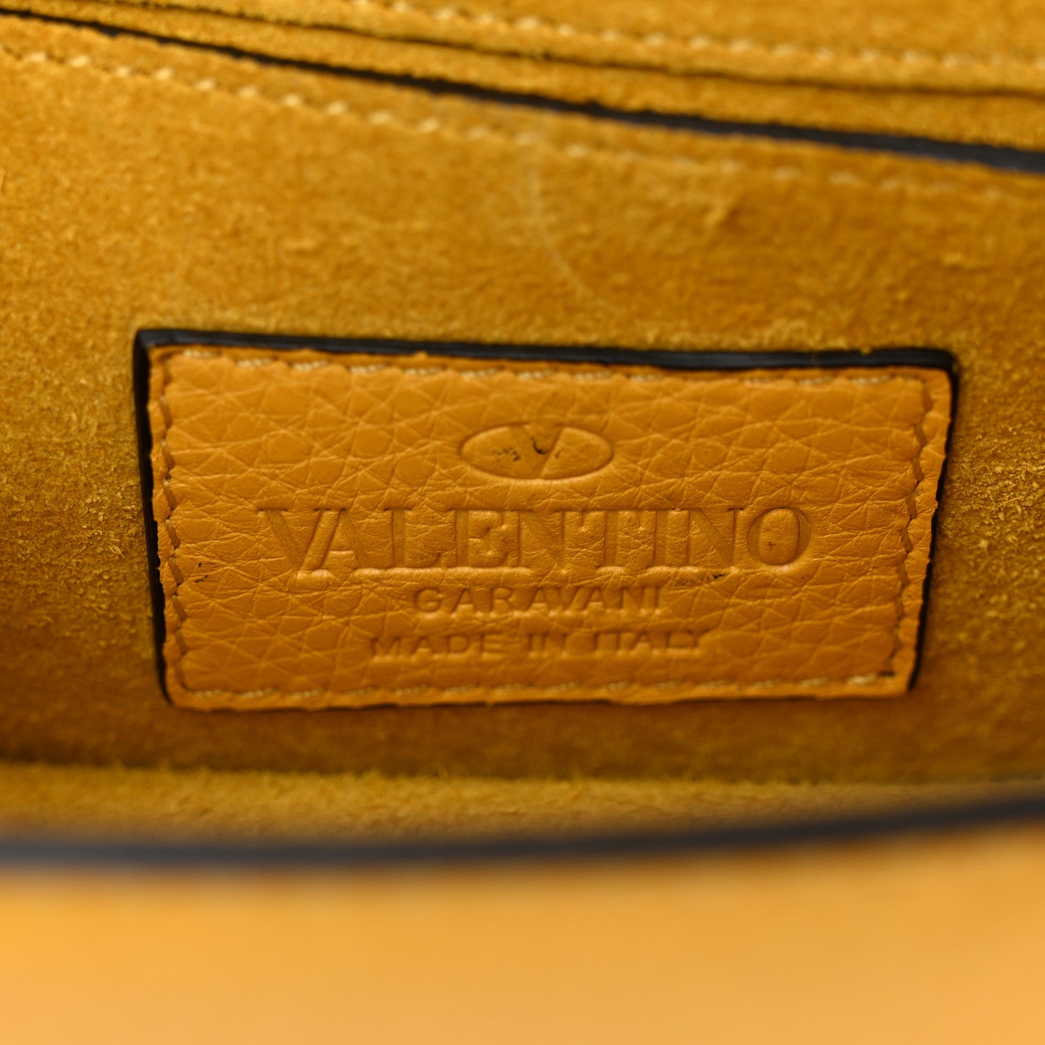 Valentino Garavani Pebbled Calfskin Mini Glam Lock Rockstud Flap Yellow 6 of 11