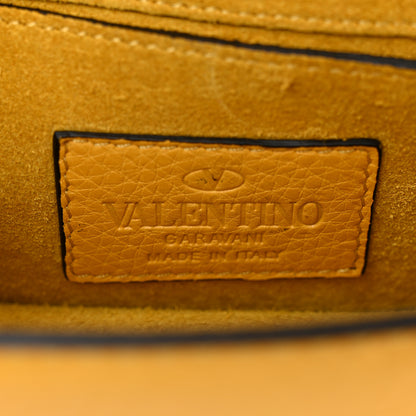 Valentino Garavani Pebbled Calfskin Mini Glam Lock Rockstud Flap Yellow 6 of 11