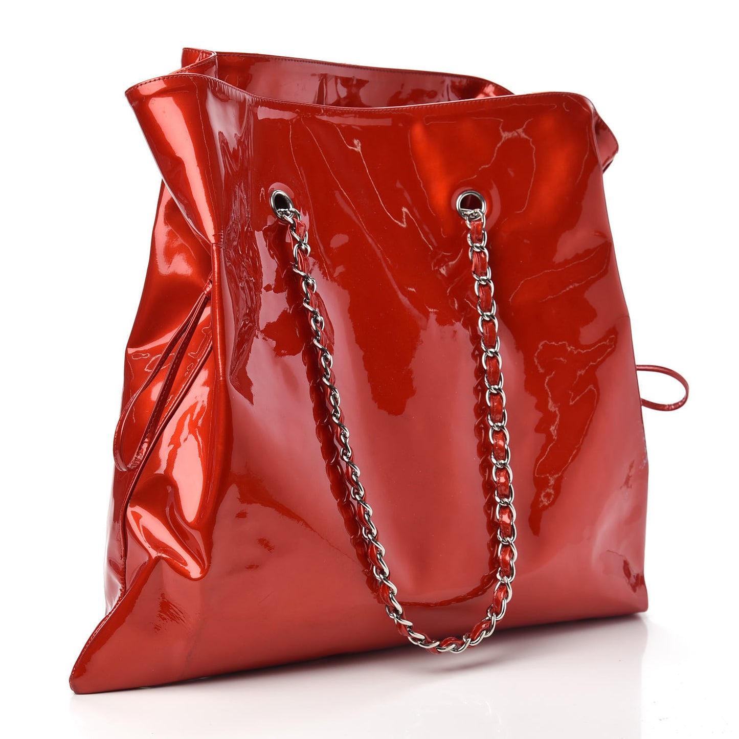 Patent Crystal Strass Bonbons Tote Red