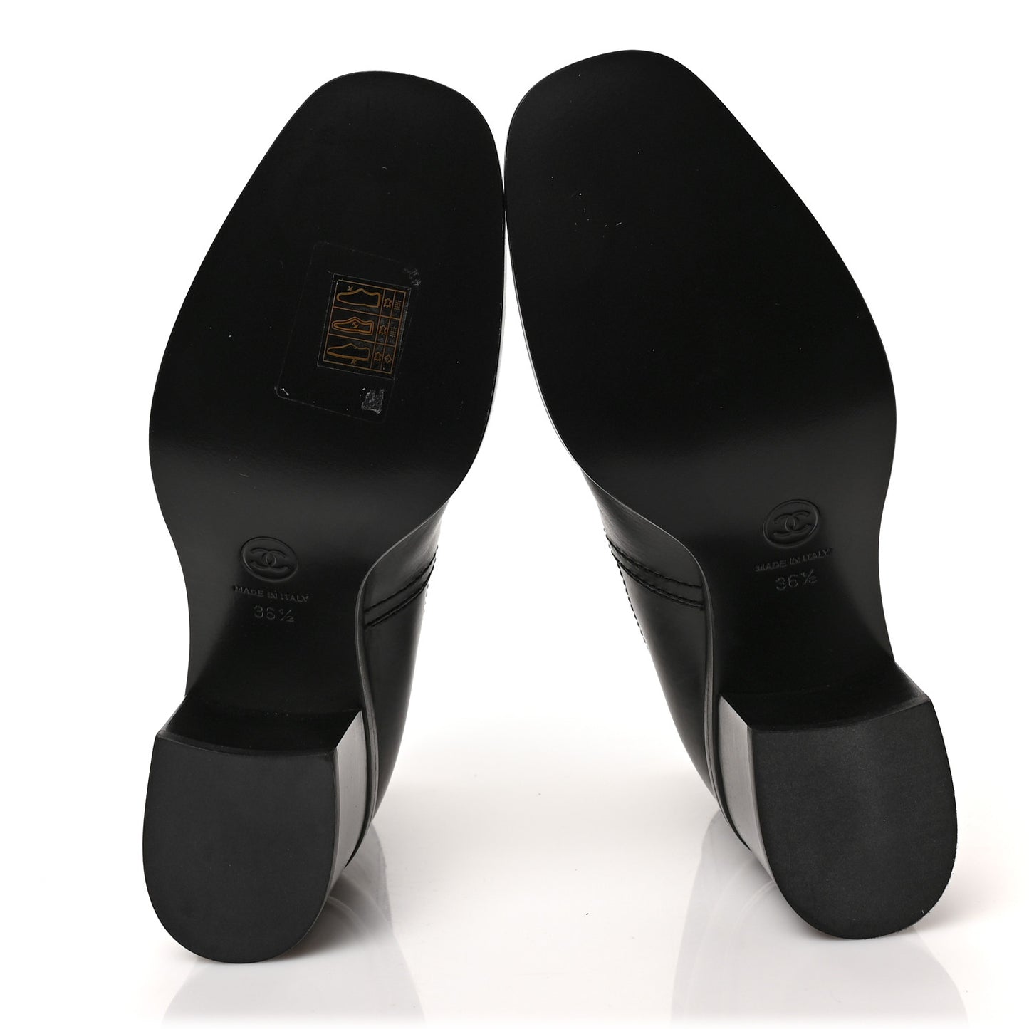 Calfskin Patent Cap Toe Short Boots 36.5 Black