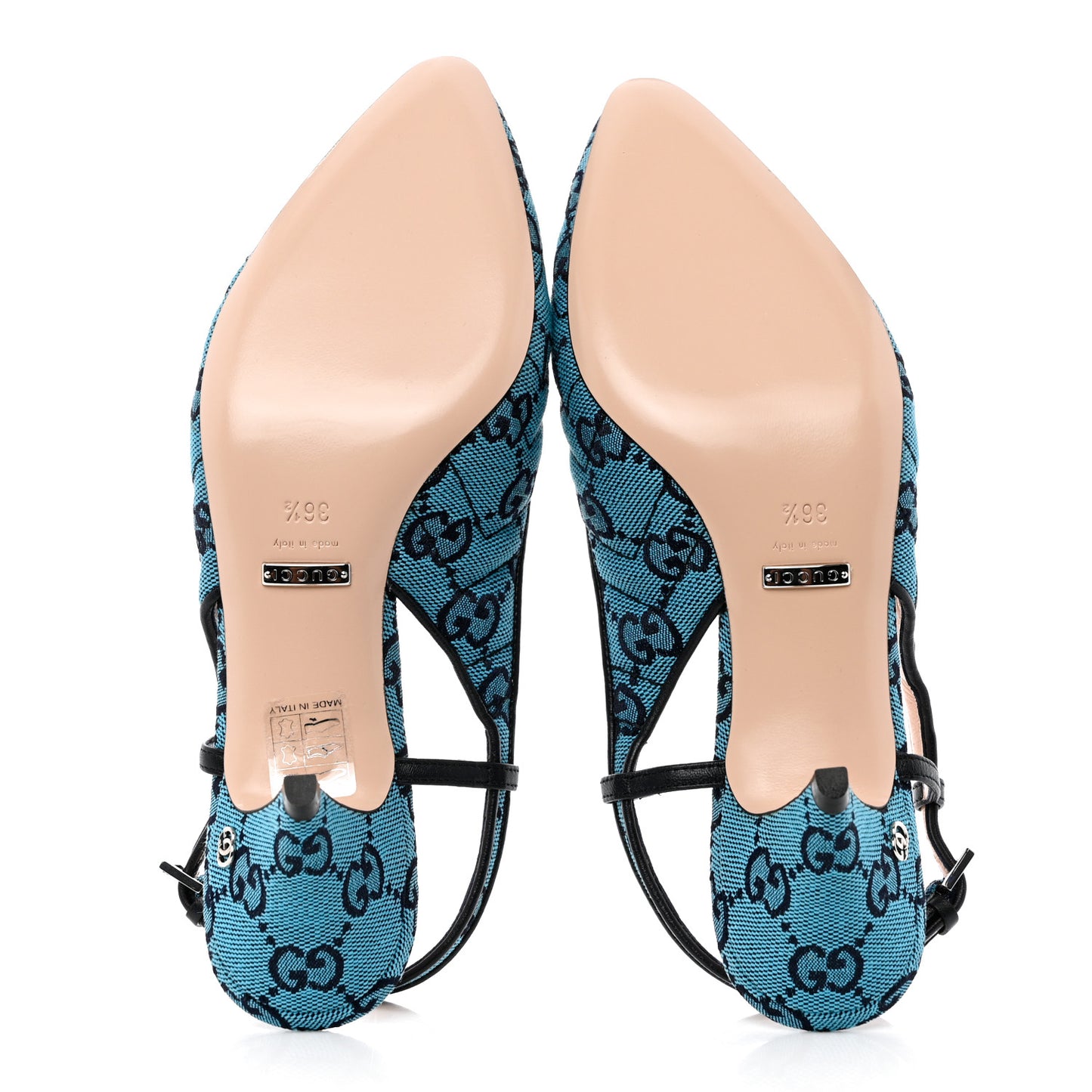 Monogram Multicolor Matelasse Nappa Double G 55mm Slingback Pumps 36.5 Light Blue
