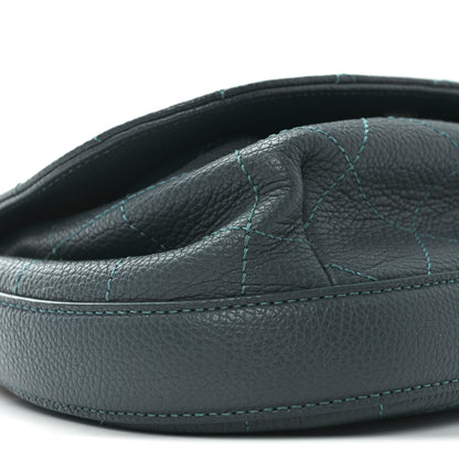 Chanel Grained Calfskin Stitched Small Messenger Flap Bag Teal 9 of 10