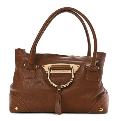 Dolce & Gabbana Grained Calfskin D Ring Shoulder Bag Brown 1 of 16