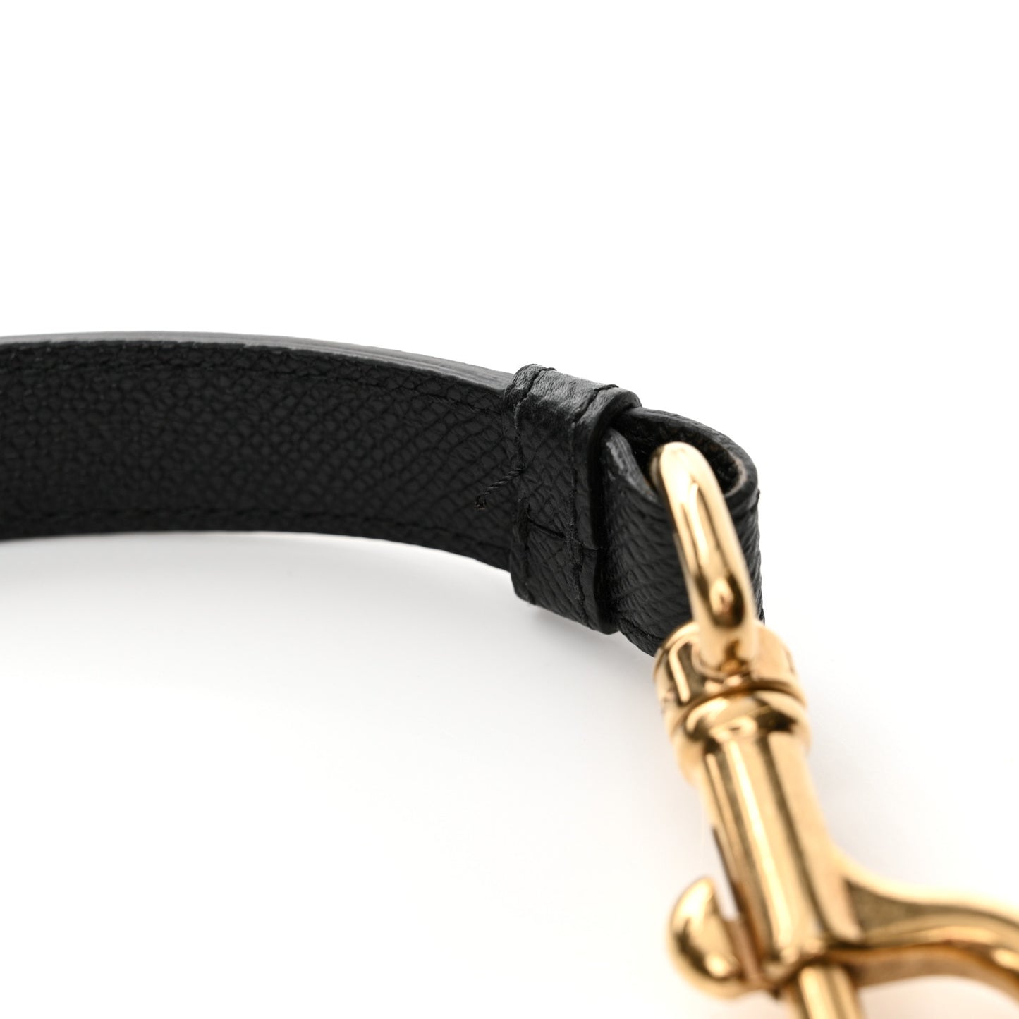 Grained Calfskin Saddle Bag With Strap Black