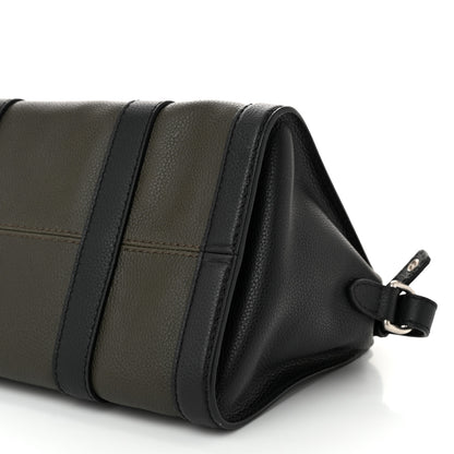 Alexander McQueen Pebbled Calfskin Small Skull Padlock Zip Around Tote Military Green Black 10 of 10