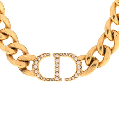 Christian Dior Metal Crystal 30 Montaigne Necklace Gold 4 of 5