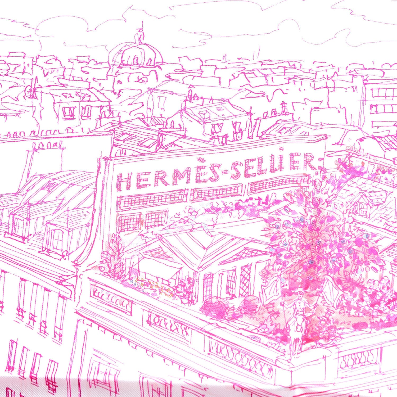 Hermes Silk Un Jardin sur le Toit Pocket Square 4 of 7