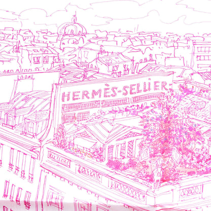 Hermes Silk Un Jardin sur le Toit Pocket Square 4 of 7
