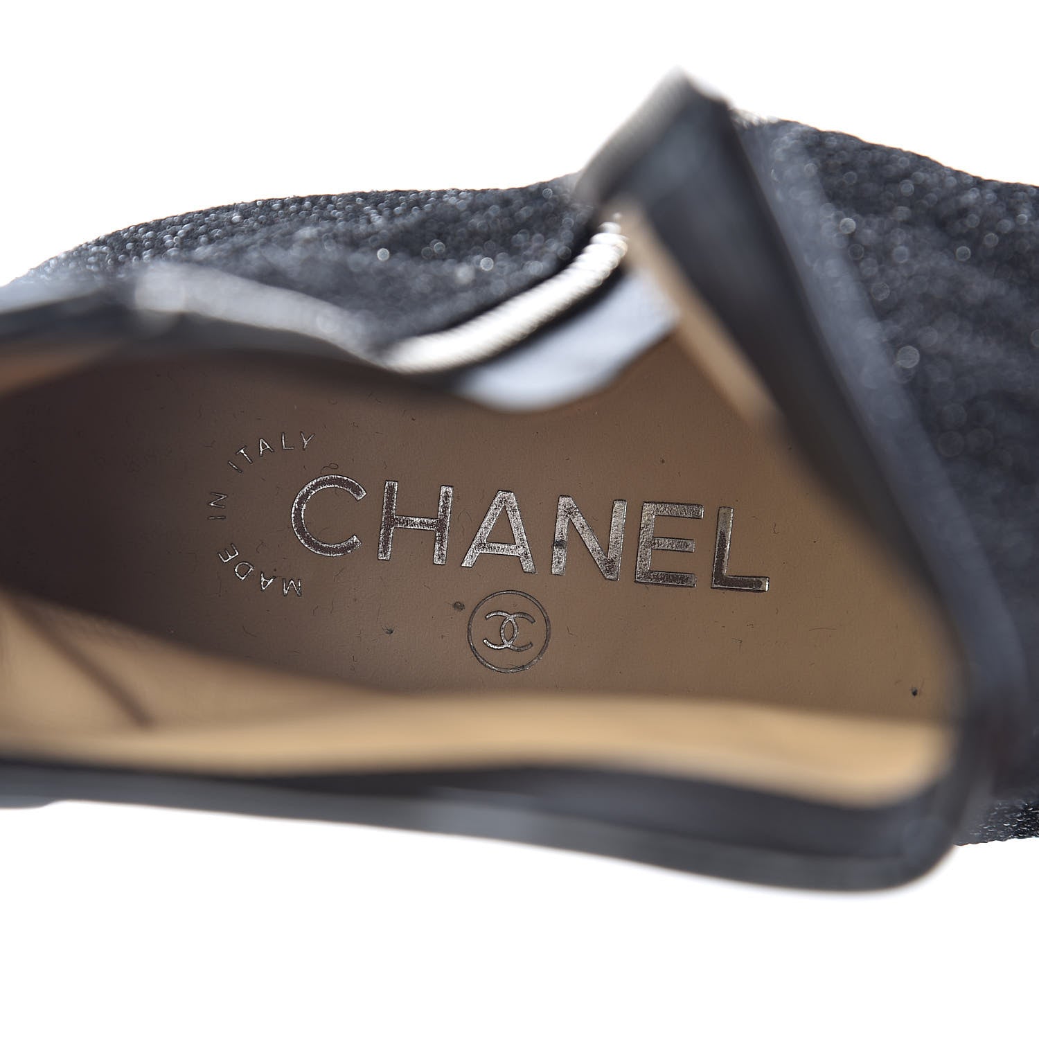 Chanel Glitter Patent Cap Toe Short Boots 39 Black 6 of 10