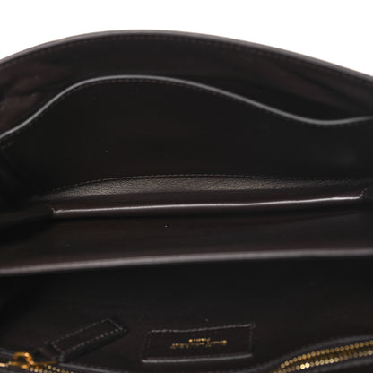 Saint Laurent Shiny Crocodile Embossed Calfskin Le Maillon Satchel Coffee 6 of 12
