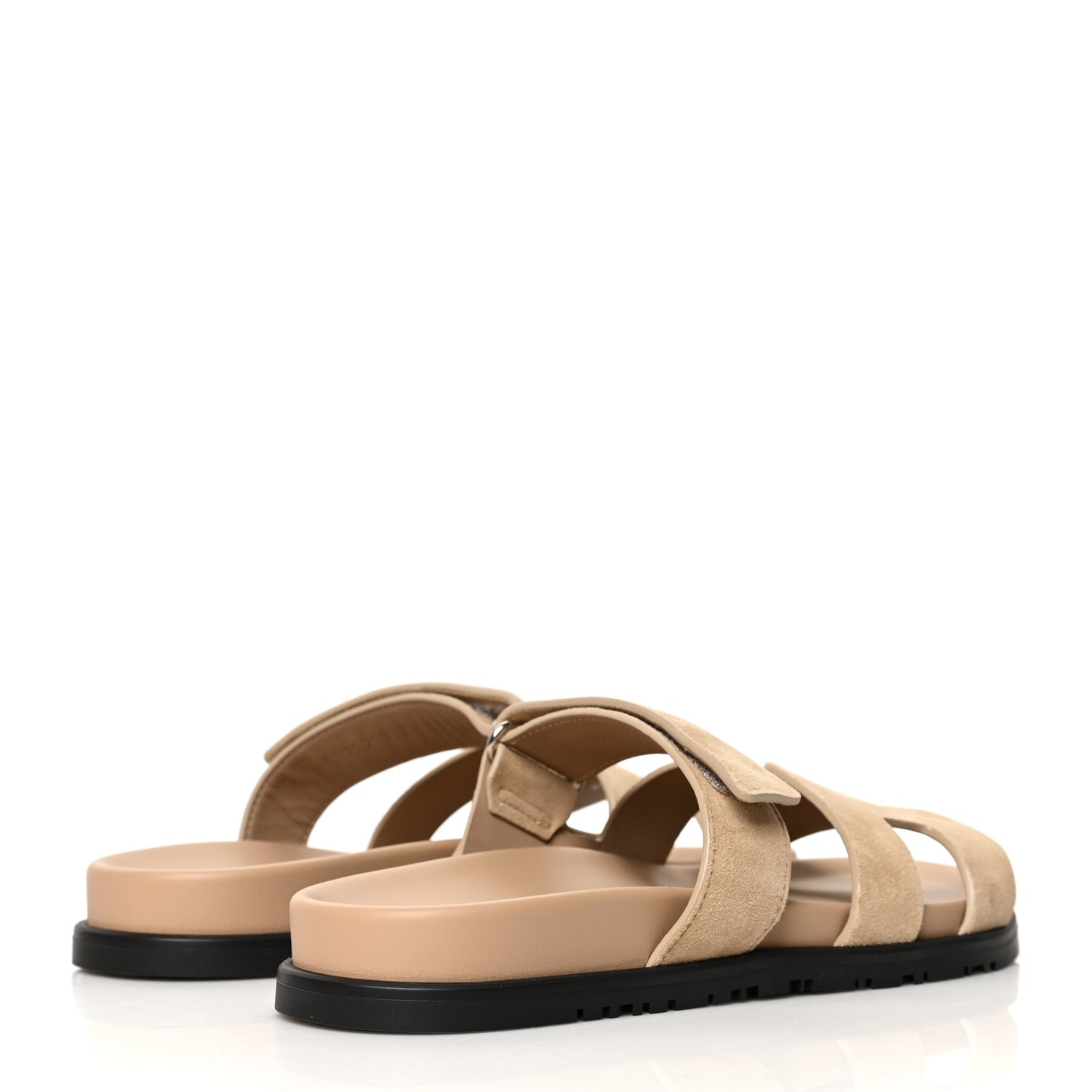 Suede Goatskin Womens Chypre Sandals 38 Beige Argile