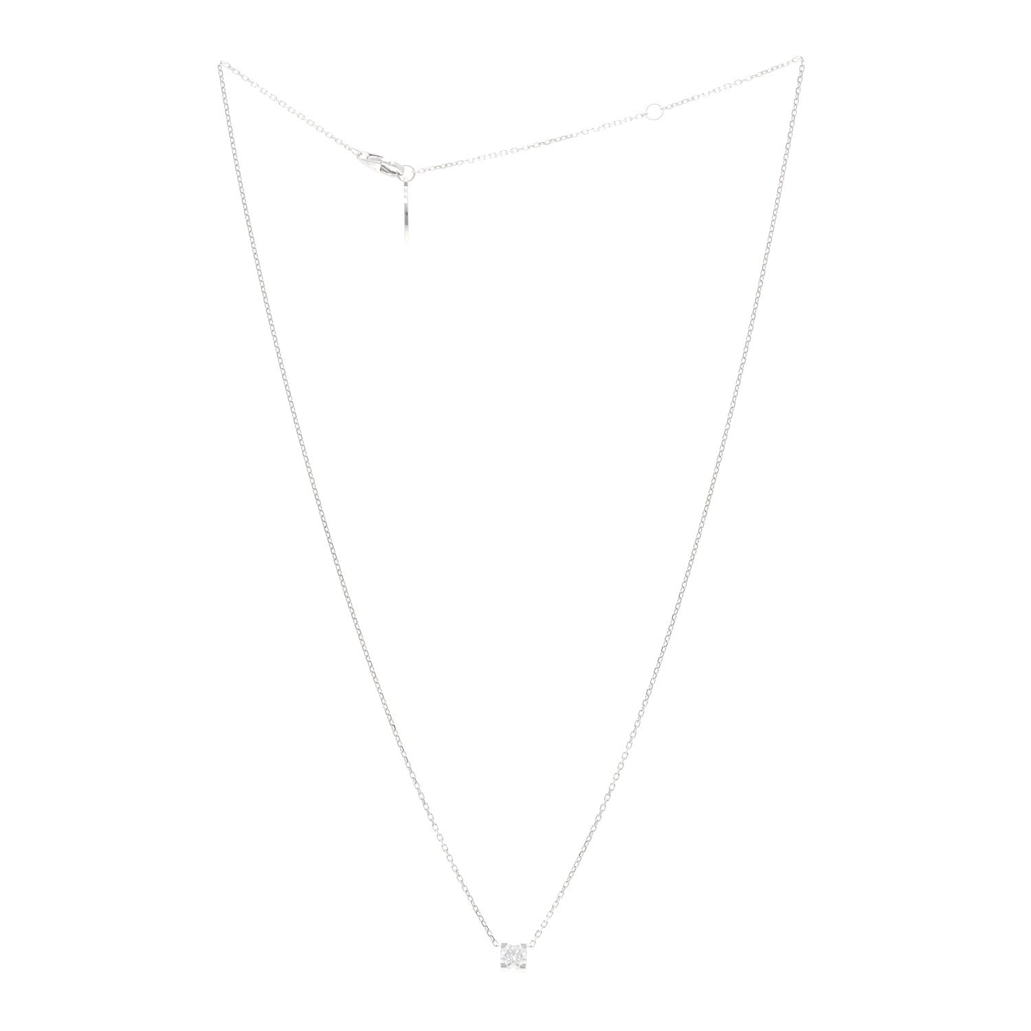 Cartier 18K White Gold Diamond .27ct C De Cartier Pendant Necklace 3 of 5