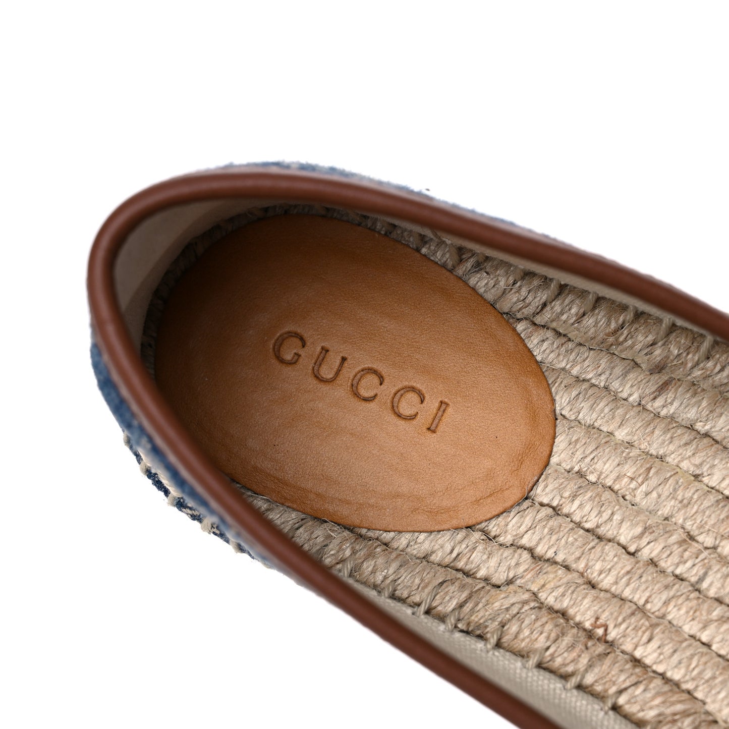 Denim GG Monogram Espadrilles 35 Blue Tea Cuir