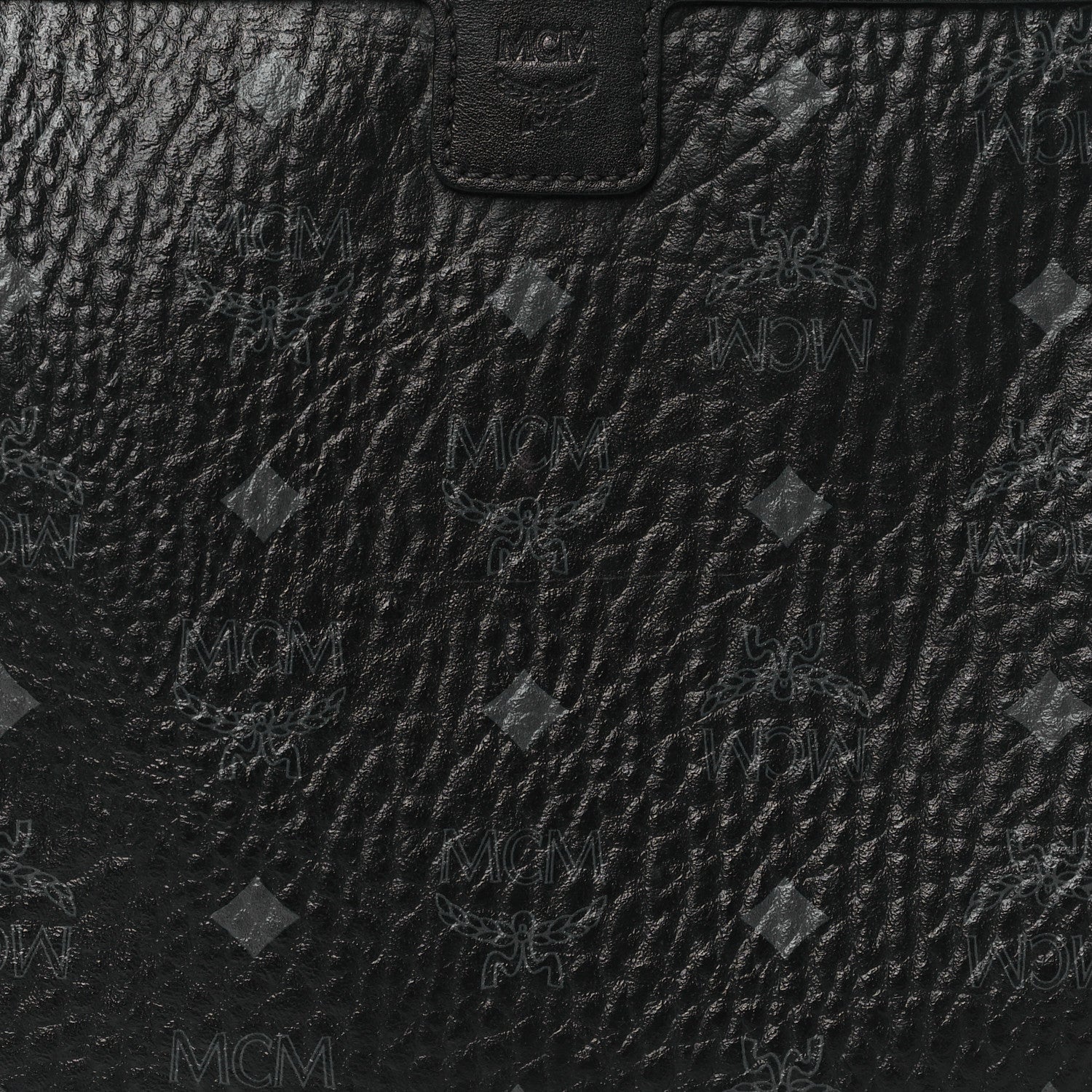 MCM Visetos Liz Shopper Tote Pouch Black 8 of 12
