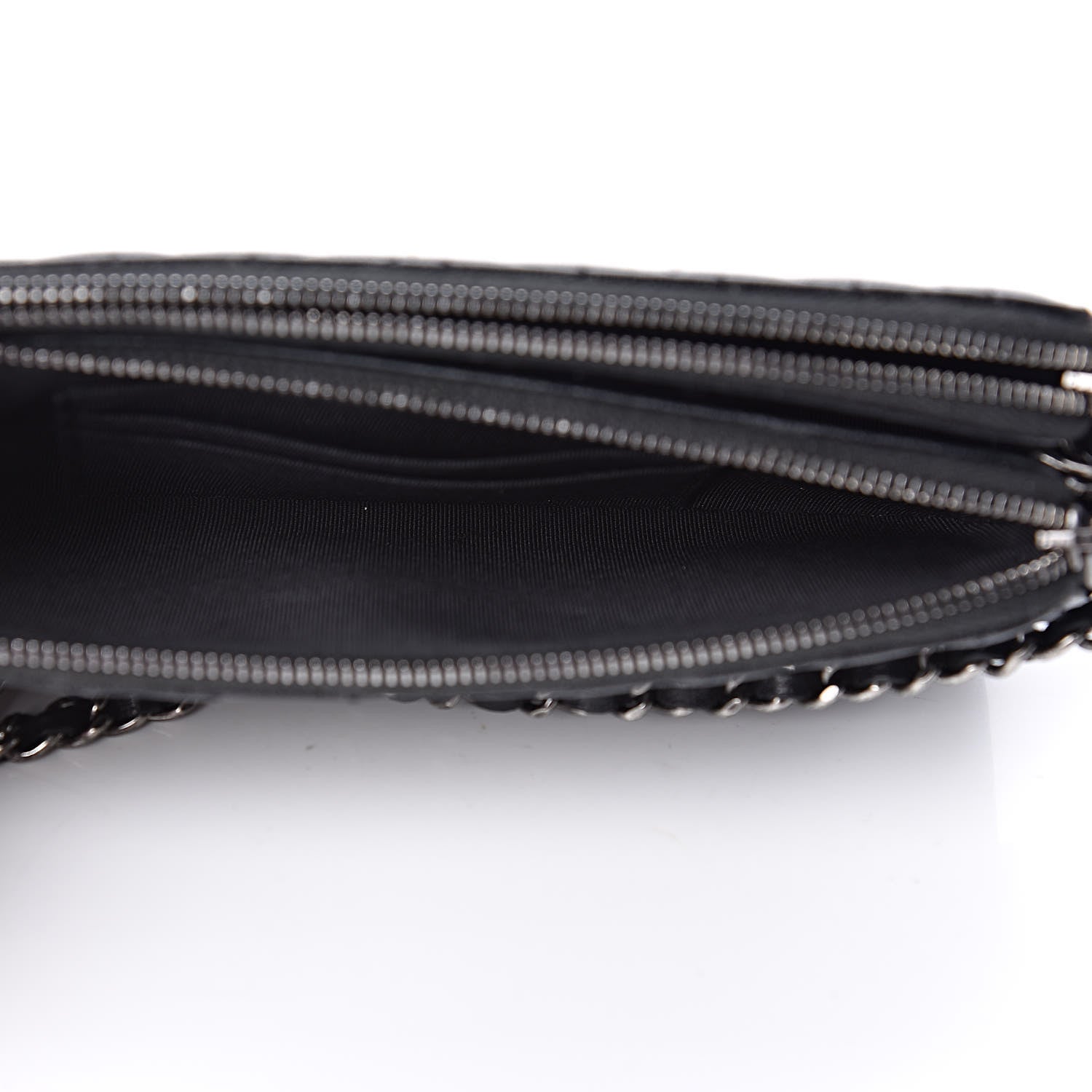 Chanel Sheepskin Chevron Quilted Studded Reissue Small Clutch With Chain Black 6 of 13