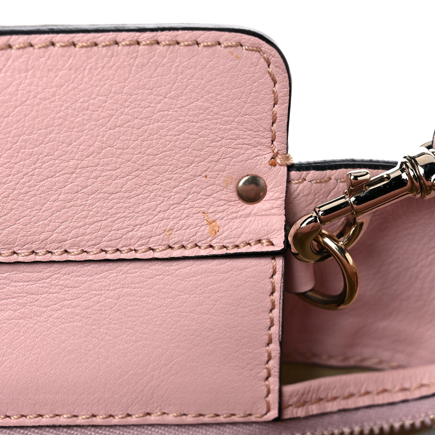 Vitello Small Rockstud Double Handle Tote Rose