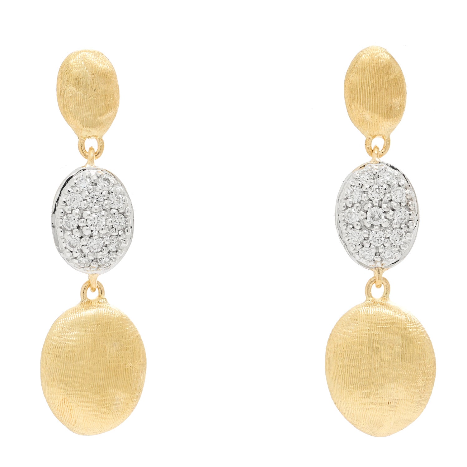 Marco Bicego 18K Yellow White Gold Siviglia Triple Drop Earrings 1 of 4